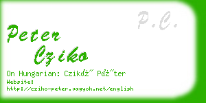 peter cziko business card