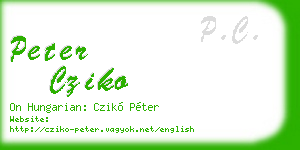peter cziko business card
